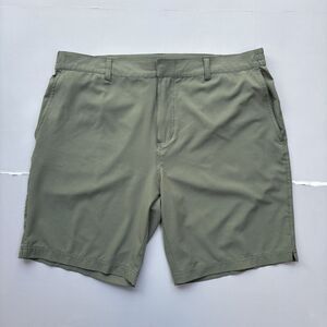 Fair Harbor Midway Shorts Men 38 Golf Performance Stretch Green Elastic Waist